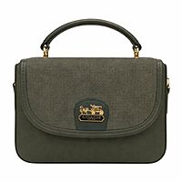 Structured Top Handle Handbag with Gold Accent