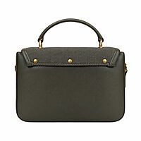 Structured Top Handle Handbag with Gold Accent