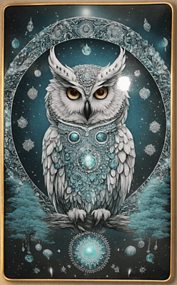 Mystical Owl Crystal Wall Art (12×18 Inch) | Resin Crystal Embedded | Dust Resistant Modern Home Décor