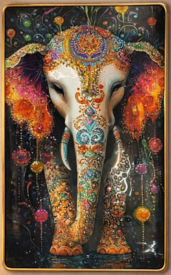 Colorful Elephant Crystal Wall Art | Resin Crystal Embedded | Dust Resistant Luxury Home Décor Colorful Elephant Crystal Wall Art | Resin Crystal Embedded | Dust Resistant Luxury Home Décor