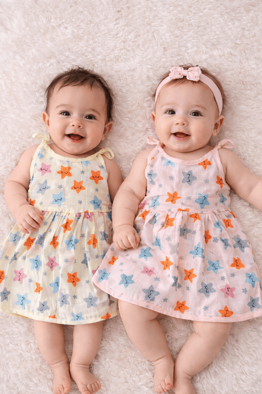 Muslin Knot Frock Combo of 2