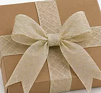 Ivory Sheer with Glitter Diagonal Squares- 45mm