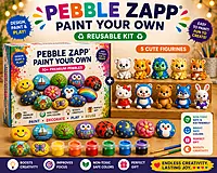Reusable PebbleZapp Reusable Cartoon Cute Animals & DIY Pebble Painting Kit