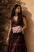 The Rosé Gold Clutch - Handcrafted Macrame Bag
