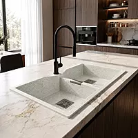 Quartz Elite Double Bowl Sink (River Stone)
