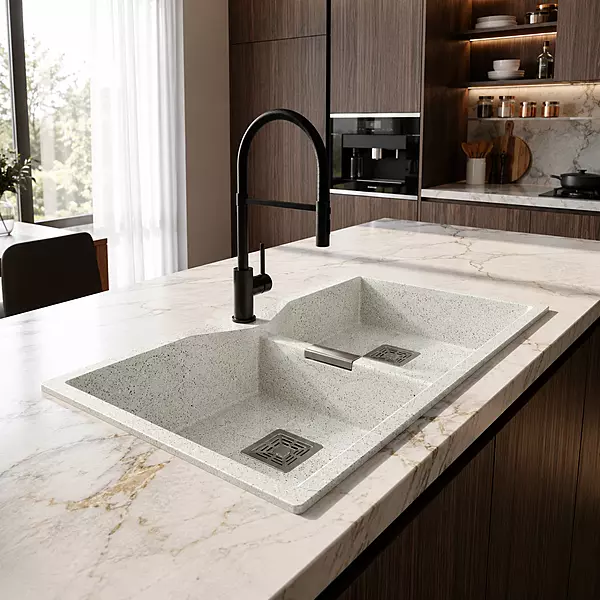 Quartz Elite Double Bowl Sink (River Stone)