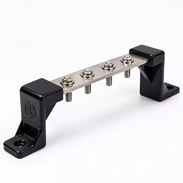 4 Hole Earth Bench / Terminal Strip | Stainless Steel Grounding Bar