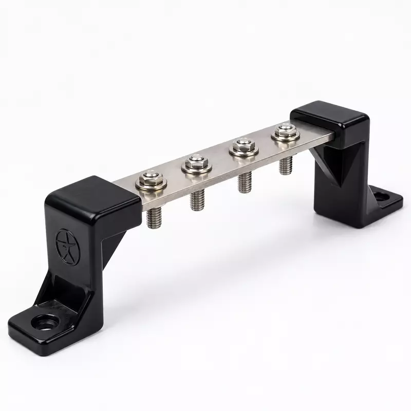 4 Hole Earth Bench / Terminal Strip | Stainless Steel Grounding Bar