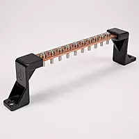 10 Hole Earth Bench / Terminal Strip | Copper-Plated Grounding Bar