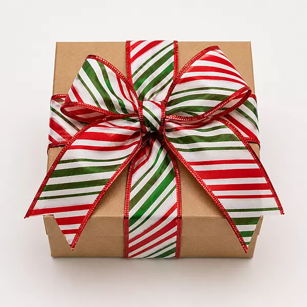 Candy Cane Stripe Wired Burlap Ribbon