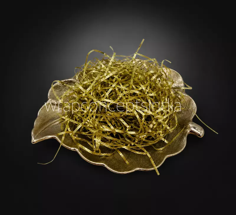 Metallic Paper Grass - Light Gold