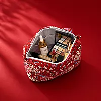 Quilted cosmetic pouches set of 3