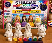Reusable 3 Princess + 1 Labubu Reusable Statue DIY Painting Kit