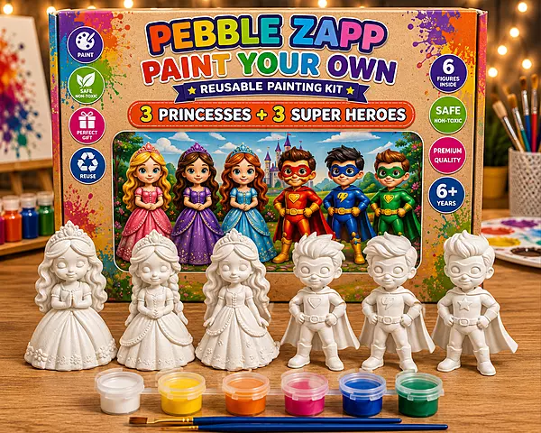 Reusable Superhero & Princess DIY Painting Kit โ Paint Your Own Super, Spider, Hulk & Princess