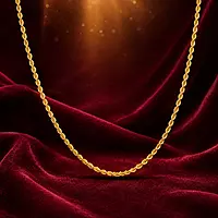 Impon Murukku Chain for Men & Women | Traditional Gold Plated Rope Twist Chain