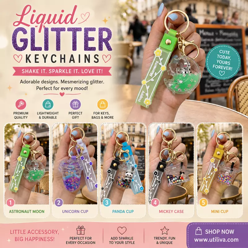 liquid Glitter Keychain