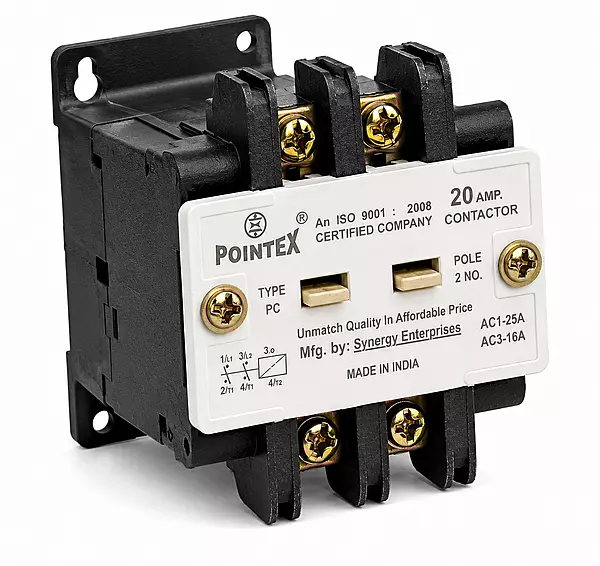 Pointex PCH-2PL 20A M2 2 Pole Contactor | 220V AC Coil | Panel Mount