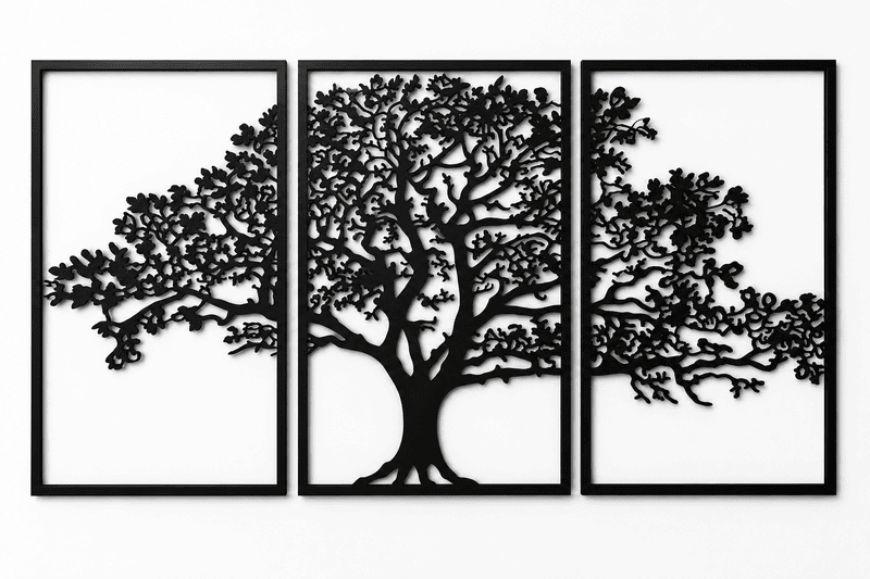 3D Printed Tree of Life Wall Art | Modern 3-Panel Decorative Wall Hanging