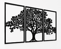 3D Printed Tree of Life Wall Art | Modern 3-Panel Decorative Wall Hanging
