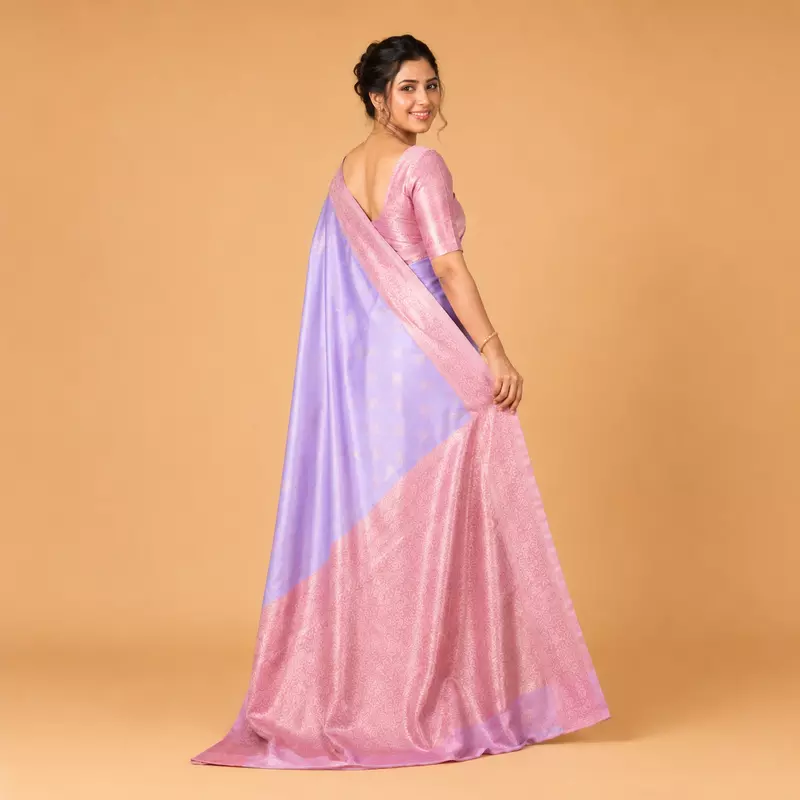 Lavender Pink Soft Silk Saree