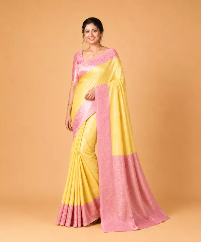 Lavender Pink Soft Silk Saree