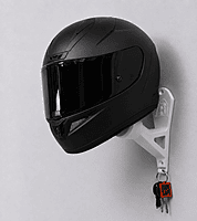 Premium 3D Printed Wall Mount Helmet Holder with Key Hook Premium 3D Printed Wall Mount Helmet Holder with Key Hook