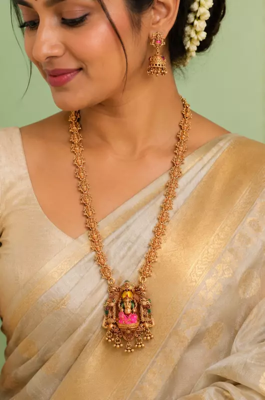 Gold plated temple haram set