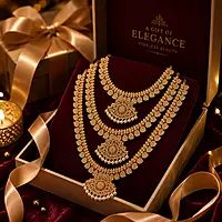 Traditional Gold Plated Lakshmi Kasu Haram Necklace Set for Women | Designer Temple Jewelry with Pearl Drops