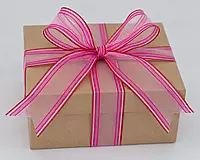 Plum Sheer Ribbon with Striped Edges