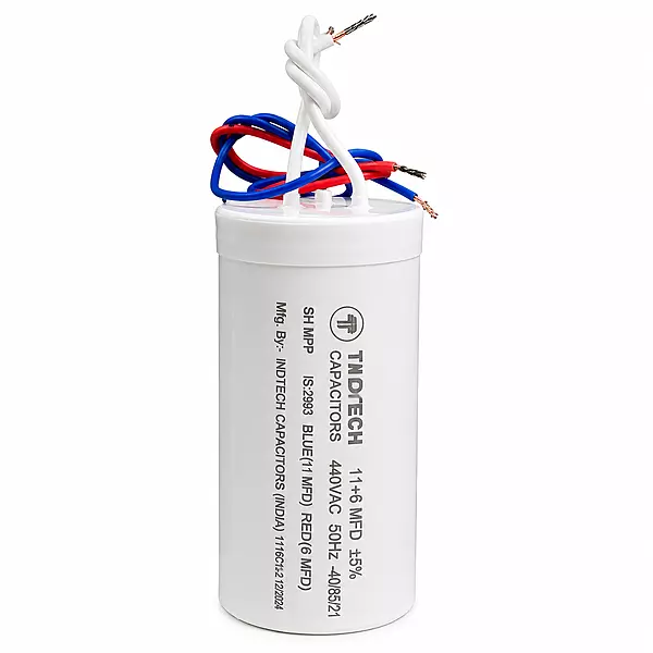 IND. CAPACITOR 11+6 MFD (40X80) 440V PP W/M