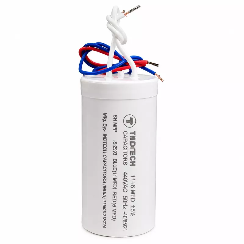 IND. CAPACITOR 11+6 MFD (40X80) 440V PP W/M