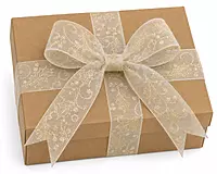 Golden Holly Sheer Ribbon - 55 mm