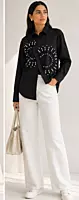 Cross Pattern Collar Shirt