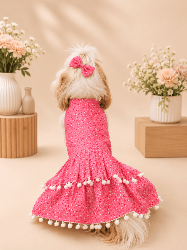 Pink Blossom Pom-Pom Dress