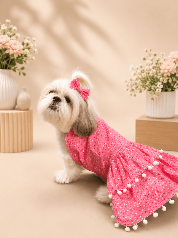 Pink Blossom Pom-Pom Dress