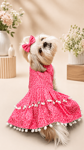 Pink Blossom Pom-Pom Dress