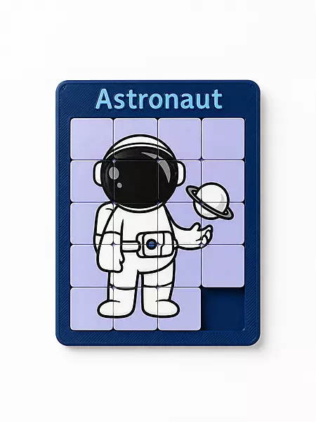 Montessori Sliding Astronaut Puzzle