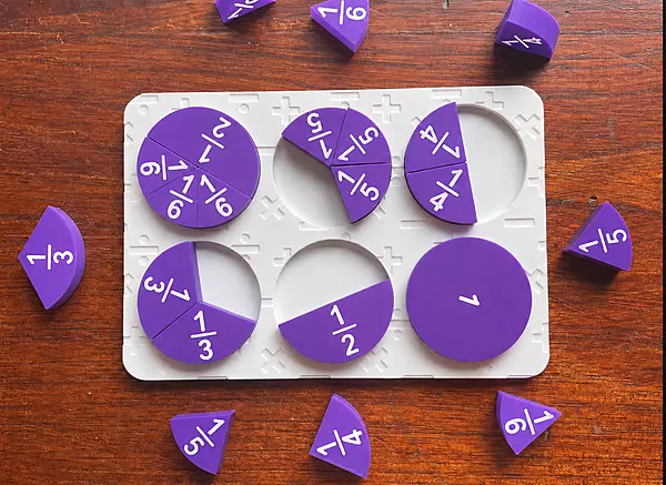 Montessori Fraction Circles Puzzle Board