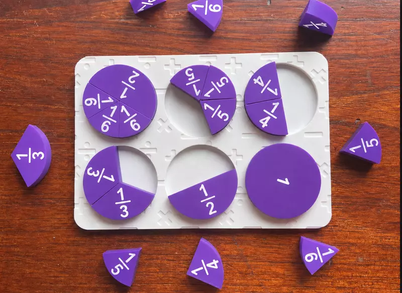Montessori Fraction Circles Puzzle Board