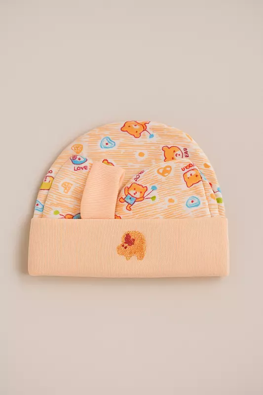 Cotton Cap&Mitten set