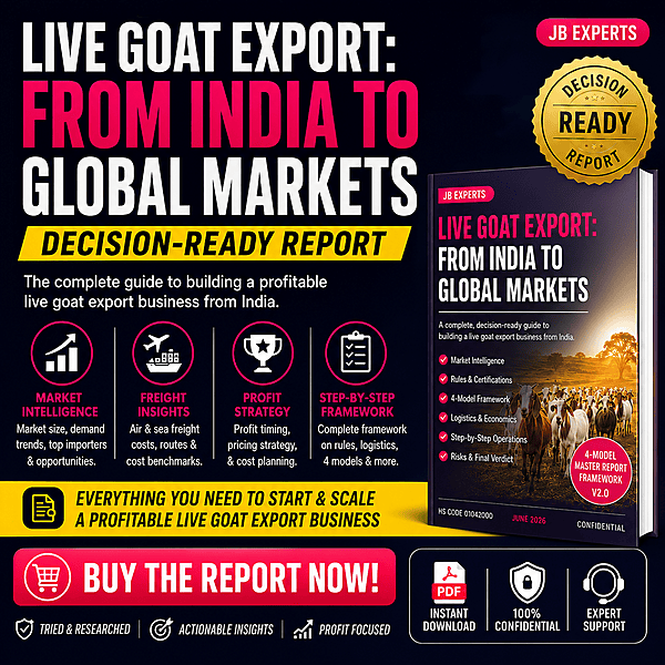 Live Goat Export from India — Complete Business & Market Intelligence Report (2026) Live Goat Export from India — Complete Business & Market Intelligence Report (2026)