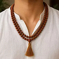 Original 108 Beads Rudraksha Mala – Natural Sacred Prayer Beads for Meditation, Yoga & Spiritual Healing