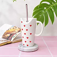 Clay tumbler with lid and steel straw