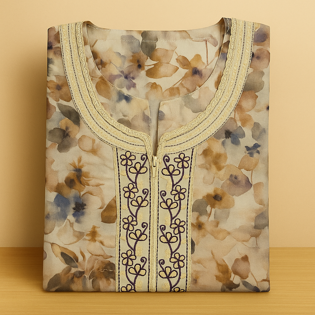 Wild Blue Soft Cotton Nighty With All Over From Libas Loungewear - AL1101