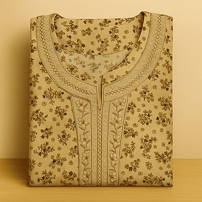 Peach Soft Cotton Nighty With All Over From Libas Loungewear - AL1106