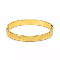 Endless Love Gold Plated Couple Bracelet for Women | Minimalist Crystal Kada Bangle