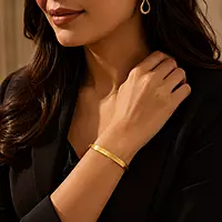 Endless Love Gold Plated Couple Bracelet for Women | Minimalist Crystal Kada Bangle