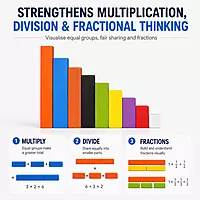 Cuisenaire Rods | Age 4+ | 72 Colour-Coded Wooden Rods | Arithmetic, Fractions & Number Relationships
