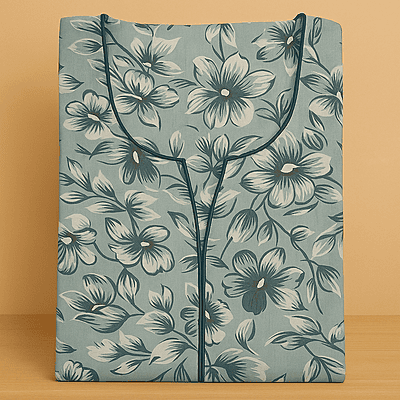 Sky Green Soft Cotton Nighty With All Over From Libas Loungewear - AL1099