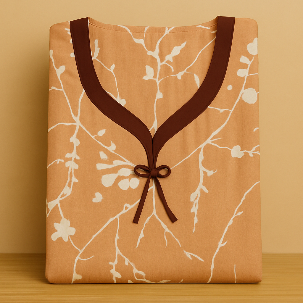 Sandle Soft Cotton Nighty With All Over From Libas Loungewear - AL1110 Sandle Soft Cotton Nighty With All Over From Libas Loungewear - AL1110